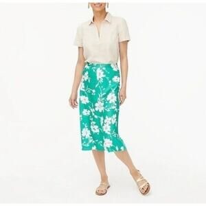 J. Crew Florance Satin A-Line Midi Skirt Size Medium